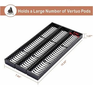 FlagShip Vertuo Pod Drawer Insert for Counter Magnetic Connect Black Metal(3 PK)